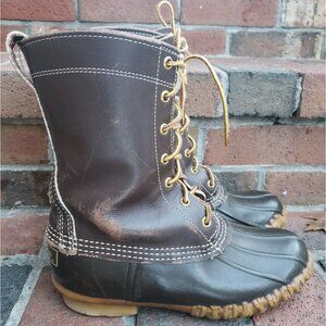 VINTAGE L. L. BEAN WOMENS 6 M DARK BROWN 9 INCH HUNTING BOOTS Made USA MAINE